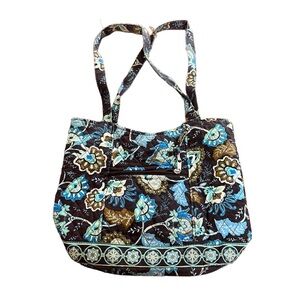Jordan Accessories of NYC‎ Brown Blue Paisley Floral Styling Bag Purse Tote